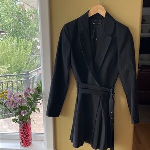 NWT Zara Black Belted Blazer Jacket